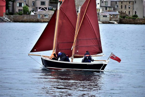 Waterwitch sailing in Stromness harbour 600x400