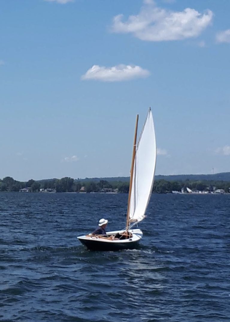 Reefed on a windy day.